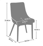 CangLong Upholstered Fabric Chairs and Solid Wood Legs for Kitchen Dining Bedroom Living Room, Set of 2, Grey