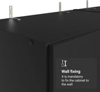 Madesa Kitchen Set 3 Pantry Storage Cabinet with 15 Utility Shelves 71'L Wooden Organization Unit for Kitchen - Black