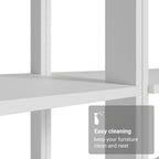 Madesa Kitchen Pantry Storage Rack with 4 Drawers, Open Shelves and Hanging Space 78" L Multiuse Modular Cabinet for Kitchen Organization - White