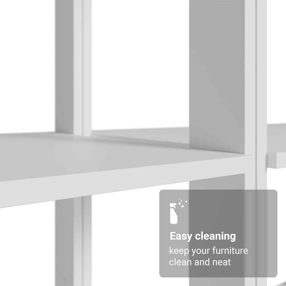 Madesa Kitchen Pantry Storage Rack with 4 Drawers, Open Shelves and Hanging Space 78" L Multiuse Modular Cabinet for Kitchen Organization - White