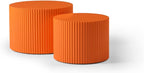 Nesting Table Set of 2, MDF Coffee Table Set for Living Room/Leisure Area (Orange + MDF)