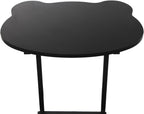 Portable Mobile Desk Side Table with Wheels, C Shaped White End Table for Bedrooms, Living Rooms, Offices, Reception Rooms, Panda Shaped Desktop