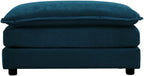 Chenille Ottoman Footrest for 2, 3, 4 Seater Sofa, Blue (Blue + Chenille-1)