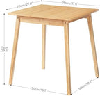 HOOBRO Bamboo Dining Table, Square Dining Table for 2, 27.6" Kitchen Table for Small Space, Writing Table, Easy to Assemble, for Dining Room, Living Room, Office, Kitchen, Natural YL70CZ01G1
