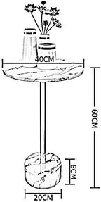 Telephone Table, Side Table Marble Mini Small Round Table Telephone Table Coffee Table Plant Stand for Living Room Bedroom Balcony,40×60CM (Black