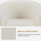 Yaheetech Compact Sherpa Accent Chairs Set of 2 for Small Spaces, Ivory | Compact Cozy Barrel Chairs with a Curved Silhouette, Upholstered Furry Armchair for Small Spaces, Living Room Bedroom Corner