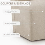 KISLOT Upholstered Dining Chairs Set of 4 with Casters, Sand | Wingback Modern Dining Room Chairs with Rollers, Armless Side Chair with Easy-clean Linen Look Fabric for Kitchen Dining Room