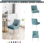 Dining Chairs Modern Style Velvet Upholstered Accent Chair Vanity Chair with Vertical Bar Tufted Chair with Silver Legs Set of 8 for Living Room,Dining Room,Bedroom