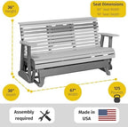 LuxCraft Plain Glider - 5' - Available in 14 Colors(Dove Grey on Slate)