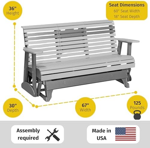 LuxCraft Plain Glider - 5' - Available in 14 Colors (Premium - Antique Mahogany on Black)