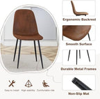 FURNITO Round Dining Table Set for 6, 42"-54" Round to Oval Extendable Table with 6 Suede Upholstered Chairs, Space-Saving Wood Dining Room Table Set for Small Apartments or Kitchens, Easy Assembly