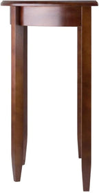 Furnifact Solid Wood Half Moon Table in Antique Walnut Finish, Elegant Small Entryway Table with Half Round Shape for Hallways, Or Living Rooms