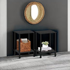TUTOTAK End Table, Set of 2, Side Table, Nightstand, 2-Tier Storage Shelf