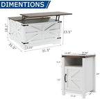 Farmhouse Coffee Table and End Table Sets of 3, 3 Piece Living Room Tables Set with Charging Station, Lift Top Coffees and 2 Nighstand, Wood Furniture Sets with Storage, White