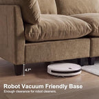 Iroomy Modular Sectional Sofa, Oversized Chenille Cloud Couch, Deep Comfy Seat, 2-Seater Sofas Couches for Living Room, Khaki