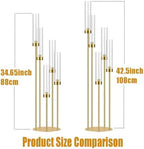 35in 10 Set Gold Candelabra Candle Centerpieces for Tables Candlesticks Holder Wedding Centerpieces Table Decorations Fit 0.9" LED Candle