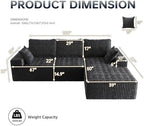108" Modular Sectional Cloud Couch for Living Room Deep Seat L Shapes Couch with Oversized Chaise Lounge, Comfy Memory Foam Flannel Fabric Sofa for Bedroom Apartment, No Assembly Required