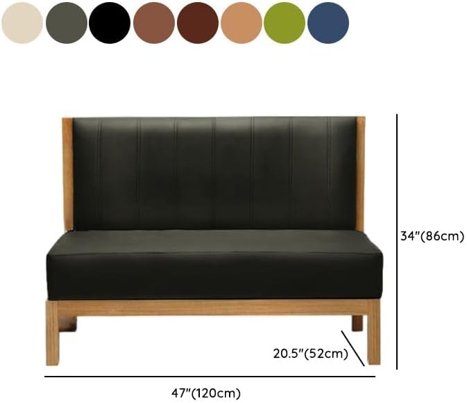 LAKIQ Upholstered Booth Bench - Solid Wood Frame Upholstered Dining Bench Settee Small Size 47 in for Restaurant Coffee Shop Cafe (Blue)