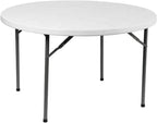 (10 Pack) 72 Inch Round Folding Table – Durable Plastic, Commercial Strength – Ideal for Events, Parties, Banquets