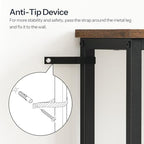 HOOBRO Narrow Console Table, Sofa Table, 4-Tier Industrial Entryway Table with Metal Mesh Shelf, Hallway Table with Adjustable Feet, for Entryway, Living Room, Hallway, Rustic Brown and Black BF79XG01