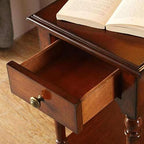 Telephone Table, European Style Sofa Side Table,Square Telephone Table,Living Room Side Cabinet,Nightstand with Drawer,End Table(Brown)(Color:Walnut Color,Size:22.0414.17