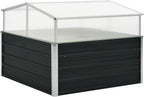 Galvanized Steel Greenhouse, 39.4"x39.4"x30.3", Black