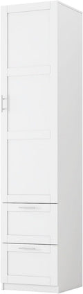 White Pantry Cabinet with Door and 2 Drawers, 70.87" Tall Freestanding Kitchen Storage Cabinet with Adjustable Shelves for Kitchen, Dining Room, Living Room