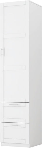 White Pantry Cabinet with Door and 2 Drawers, 70.87" Tall Freestanding Kitchen Storage Cabinet with Adjustable Shelves for Kitchen, Dining Room, Living Room