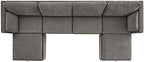 CHITA Oversized Modular Sectional Fabric Sofa Set, Extra Large U Shaped Couch with Reversible Chaise, 146 inch Width, 6 Seat Modular Sofa with Storage Ottamans, Grey | Oversized Modular Sectional Sofa Set, FSC Certified, U Shaped Couch, with Reversible