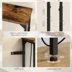 CHOEZON 29.5" Narrow Console Table with Adjustable Height (21.1"-29.9"), Behind Couch Table, Entryway Table with Power Outlet, Narrow Sofa Table, for Entryway, Rustic Brown and Black TXG10UBF