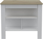 Kitchen Island with Three Storage Shelves and Four Legs | Tabletop with silver nanoparticles for reduction