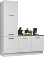Madesa Hazel Kitchen Set 70" L Pantry Storage and Base Cabinet Engineered Wood Multiple Compartments Organization Unit - White