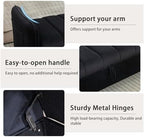 66" End of Bed Storage Bench King Size, Storage Benches for Bedroom, Black | Velvet Upholstered Foot of Bed Bench, Storage Ottoman Benches with Golden Legs, Pillows and Side Pockets for Window, Entryway