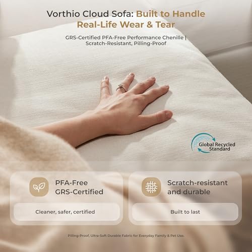 Cloud Couch Sectional 146.5'' Oversized Modular Deep Seat Sofa Bed Comfy White Cloud Couch with Washable Cover for Living Room 4 Seater with 4 Ottoman