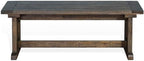 Pemberly Row 4-Pieces Dining Set Wood, Rectangular in Cherry (36" H x 75" W x 56" D) for Kitchen, Dining Room with Table, Reversable Seating, and Storage Space