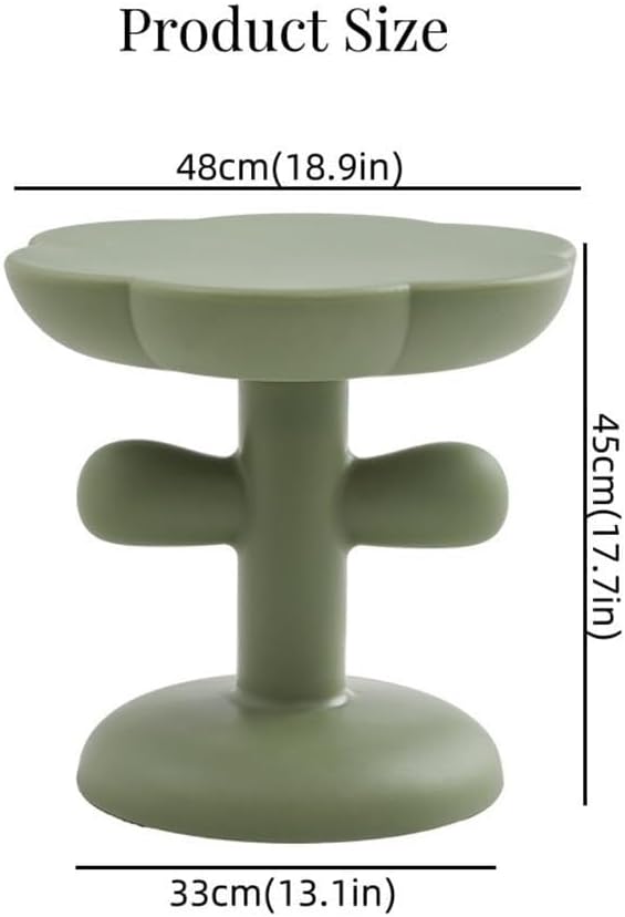 Flower-Shaped Small Tea Table Simple Accent End Table Cute Coffee Table with Stable Base Plastic Sofa Side Table for Living Room Space Saver(Purple)