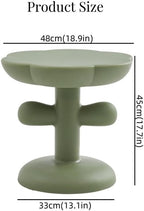 Flower-Shaped Small Tea Table Simple Accent End Table Cute Coffee Table with Stable Base Plastic Sofa Side Table for Living Room Space Saver(Purple)