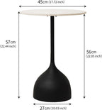 Side Table with Marble Top Metal End Table Modern Sofa Side End Table Outdoor Coffee Round Side Desk for Couch Living Room Bedroom New