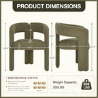 adochr Modern Barrel Dining Chairs Set of 6, Upholstered Linen Dining Room Chair with Wooden Legs, Accent Chairs with Arms, Comfy Side Armchairs for Kitchen/Dining Room/Living Room, Green