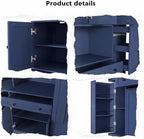 Buffet Cabinet with Hutch and Pull-Out Side Organizer, 70 in | P2 MDF, 6 doors, 5 adjustable shelves, 3-tier door shelves, pull-out side organizer with wheels, 52.8 W x 17.7 D x 70.1 H in