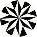 JONATHAN Y Calix 23.5" Round Compass Rose Pedestal Drink Table, Black | Modern Art Deco Style, Glossy Gold Metal Candlestick Leg, Ideal For Small Spaces, Living Room Or Bedroom, Spill-Proof Top