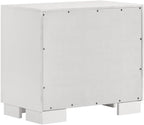 2 Drawers MDF Nightstand in Cream White Finish ﻿,for Small Spaces