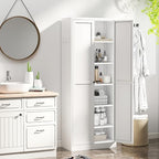AQY Metal Pantry Cabinet, 72" White Kitchen Storage Cabinet with Doors