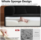 MoonSpeak 78.8'' Futon Sofa Bed, Couches for Living Room | Corduroy Convertible Futon Sofa Bed with Storage Pocket, Modular Sleeper Couch in a Box, No Assembly (Black)