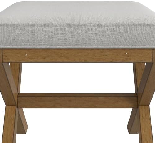 Hillsdale Somerset Backless Wood Vanity Stool for Makeup Room or Bathroom, Dark Driftwood