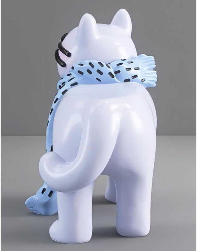 AETVRNI Adorable Cat-Shaped Side Table, 21" Lx13 Wx20 H,Animal-Shaped Resin Decor Kitty Nightstand End Table for Cat Lovers Living Room Bedroom,White