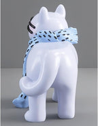 AETVRNI Adorable Cat-Shaped Side Table, 21" Lx13 Wx20 H,Animal-Shaped Resin Decor Kitty Nightstand End Table for Cat Lovers Living Room Bedroom,White