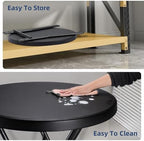 Byliable 28in Folding Cocktail Table, Round Bar Height Table, Black 2-Pack | Foldable Design with Removable Legs, HDPE Tabletop, 43.3 in Tall, Indoor Outdoor for Parties, Patios, Weddings, Events