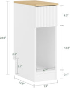SoBuy Narrow Nightstand, Slim Bedside Tables with Drawers Suitable for Small Space, Easy Assemble (White) | Bedside Table Bedroom Living Room Table with Skirting Board Design, Space Saving for Small Spaces, White, FBT111-W