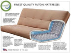 Kodiak Tucson Queen Futon Frame and Mattress Set - Wood Futon with Mattress Included in Fabric Mattress (Gray/Walnut)